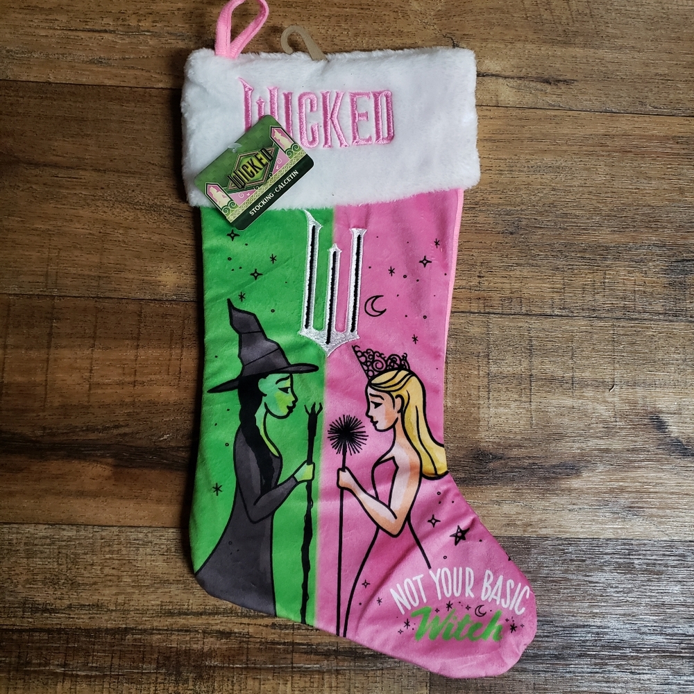 Wicked Pink and Green Christmas Stocking
